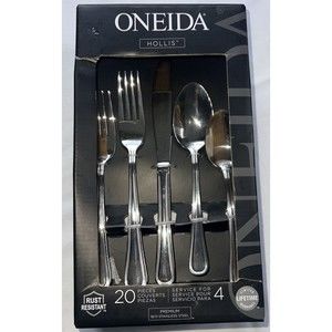 ONEIDA HOLLIS RUDT RESISTANT 20 Pieces Premium 18/0 STAINLESS STEEL SET